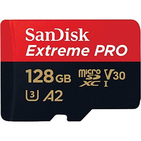 SanDisk Extreme PRO – Carte microSDXC 128 Go + Adaptateur SD – UHS-I A2 C10 V30 – 200 Mo/s lecture, 90 Mo/s écriture (1/5)