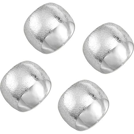 Anneaux de serviette pour les fêtes quotidiennes, mariage, fête prénatale, célébration d'anniversaire, nouvel an, Thanksgiving et réunions de famille, argent (1/5)