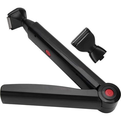 Tragbarer, per USB aufladbarer elektrischer Rückenrasierer mit langem Griff, faltbarer Körpertrimmer, Rückenrasierer für Männer (1/5)