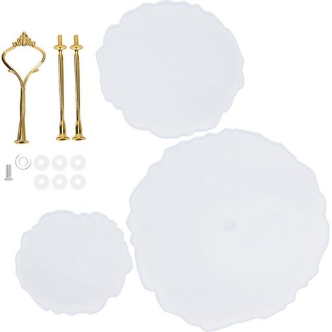 Moules ronds en silicone pour plateaux à fruits à 3 étages, à faire soi-même, pour la décoration de cristaux et de résine époxy. Fournitures artistiques.