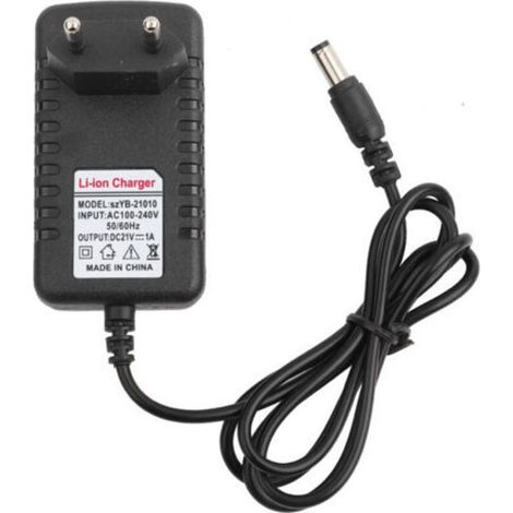 Adaptateur de chargeur lithium 21V 1A – Noyau en cuivre – Prise UE – Compatible batteries 5,5 x 2,5 mm – Plastique i (1/5)