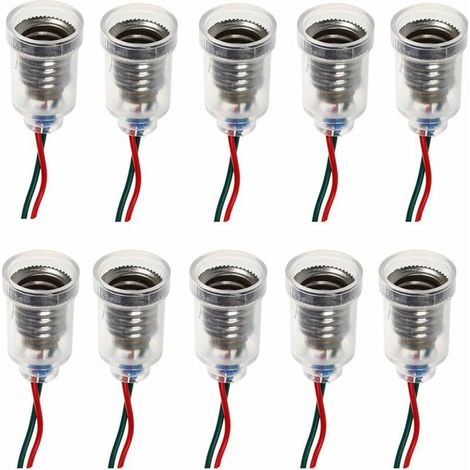 Lntyq 10PCS E10 Lampes Base LED Montage à Visser Petites Ampoules Titulaire Lumière Douille avec Douille de Fil pour Circuit d'Expérimentation Home Test Électrique Accessoires
