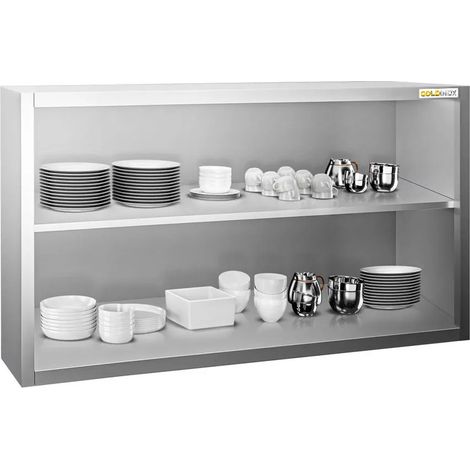 Placard mural inox 1400 x 400 mm / Hauteur 800 mm ouvert PREMIUM - GOLDINOX (1/2)