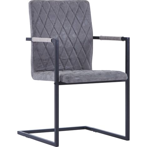 Maison Exclusive - Sedie da Pranzo a Sbalzo 2 pz Grigio Scuro in Similpelle
