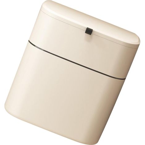suspendue de 12 litres avec couvercle beige en polypropylène (1/5)