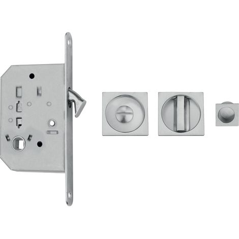 Kit serrure à condamnation design carré - Finition : Chrome Satiné - - KINTECH (1/2)