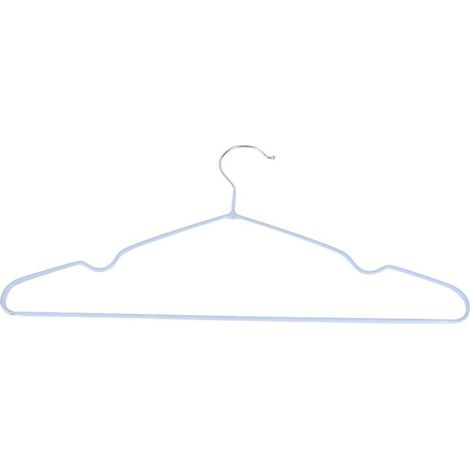 BelleRise - Cintres antidérapants sans trace – 10pcs – Métal plastifié bleu – pour vestes chemises pantalons – gaine placard (1/3)