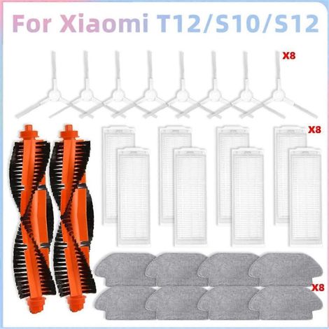 Pièces détachées pour aspirateur robot S12 / T12 B106GL / S10 / S10 EU : rouleau principal, brosse latérale, filtre HEPA, lingettes de nettoyage (1/5)