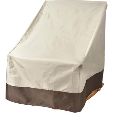 Housse de protection imperméable pour meubles d'extérieur, tissu Oxford, couleur café riz, 96,5 x 89 x 79 cm, adaptée aux chaises de loisirs, 1 pièce (1/5)