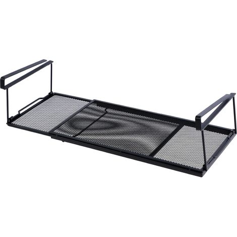 1 Panier De Rangement Extensible 38,5-70,5 Cm, Acier Au Carbone Noir, Pour Cuisine Et Salle De Bain (1/5)