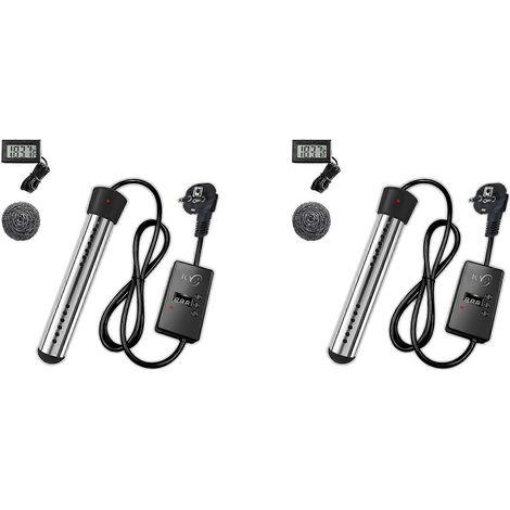 Deux thermoplongeurs de 2500 W, chauffage de piscine avec minuterie automatique, thermoplongeur de chauffage de piscine sûr, pour usage domestique. (1/5)