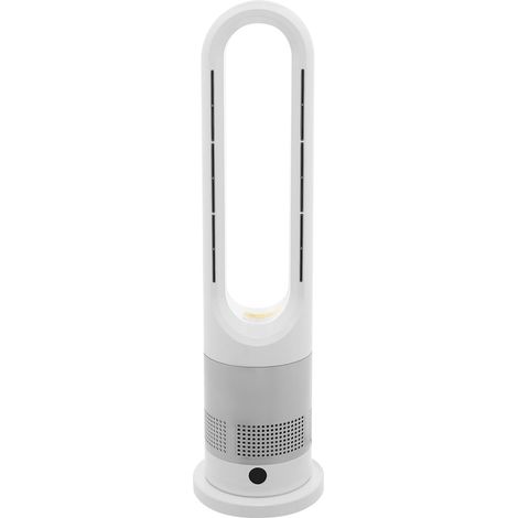 Ventilateur sans pales 1200W, Ventilateur colonne, avec fonction de chauffage, ventilateur tour silencieux avec télécommande, oscillation 80°, minuterie 0-9H, affichage LED, pour chambre à coucher, sa