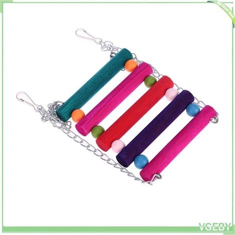 Jouet pour oiseau - FAFEICY - Échelle suspendue - Bois multicolore - Mâchable - Hauteur suspension 15-17 cm (1/5)