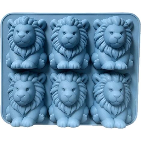 à Glaçons 6 Cavités Lion 3D Démoulage Facile Silicone Réutilisable (1/5)