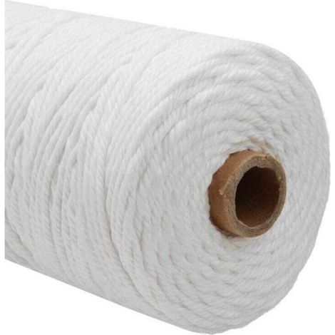 Ficelle Coton Naturel 2 Pièces, Corde Torsadée Beige 3mm x 200m pour Artisanat, Macramé, Décorations Maison (1/4)
