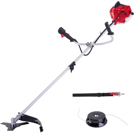 Scheppach Débroussailleuse Thermique BCH2500PB - Moteur 2T - Easy Start - Ergonomique - Largeur de coupe de 430 / 255mm - Peu de vibrations - Livrée avec une lame 3 dents et une bobine de fil nylon