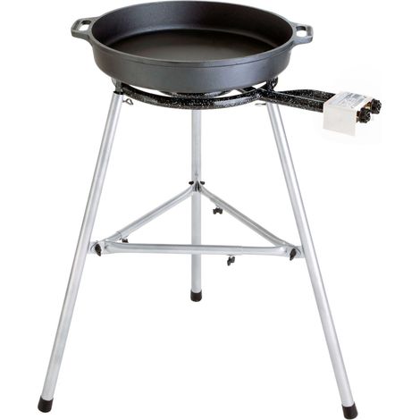 Paella World Gusspfannen-Set 1 mit Brenner und Paella-Pfanne aus Gusseisen Ø 35/40 cm