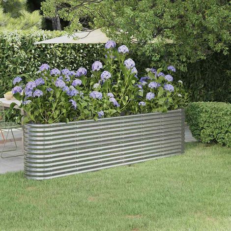 vidaXL Jardinera arriate acero galvanizado plata 260x40x68 cm (1/5)