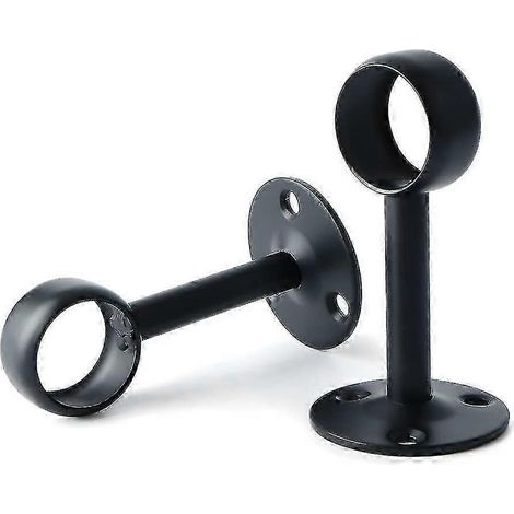 Filiyano – Support de tringle à rideaux/penderie avec vis, fixation au plafond, acier inoxydable noir mat, diamètre 32 mm, 2 vis St32mm (1/3)