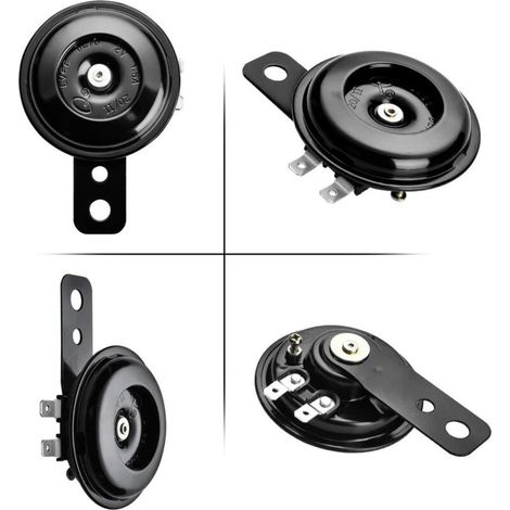 Klaxon moto Avertisseur Motocycle Universel Horn pour Scooters, Motos, Tricycles, Pocketbikes DC 12V, 1,5A, 105db Etanche MOONSTARS (1/4)