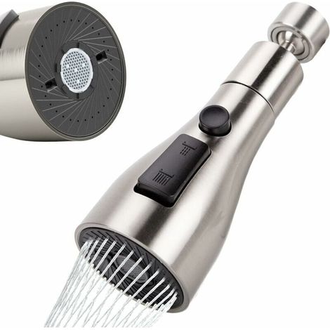 Spruzzatore per rubinetto da cucina girevole a 360° FM22/M24, 3 modalità di spruzzo per lavello da cucina, aeratore per rubinetto da cucina, adattatore per rubinetto a risparmio idrico, ugello per rub (1/4)