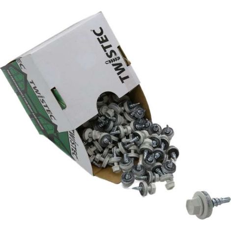 Twistec® Colorhead 6Kt-Bohrschraube 4,8X20 RAL 9002 Grauweiß 100St./Pck