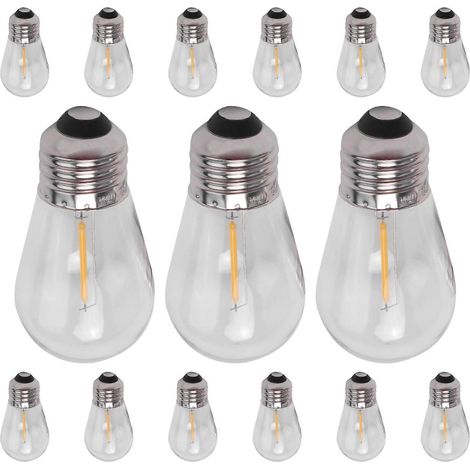 [KK] Confezione da 15 lampadine LED di ricambio infrangibili S14 da 3V per uso esterno - AquaForge