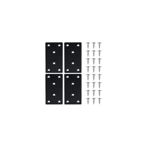 4 Pièces Équerre Fixation Plate Plaques de Réparation en Acier Inoxydable Plaques Perforées avec VisEquerre Métal, 48971.8mmPlaque Acier Noir,pour la Réparation Réparation Connexion Meubles-Crezuo