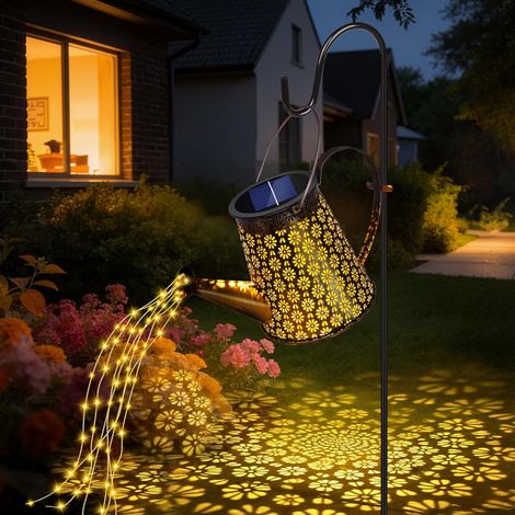 Arrosoir Solaire Avec Guirlande Lumineuse, Crochet de Berger Résistant aux Intempéries Lanterne pour décoration de Jardin Extérieur Allée, Pelouse, Patio, Terrasse, Cadeaux Pour Femme, Maman (1/5)
