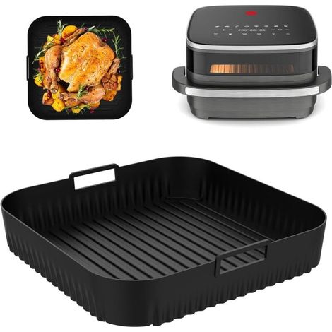 Accessoires Air Fryer pour Moulinex, Moule Silicone Air Fryer Compatible avec Moulinex Easy Fry XL Surface / AL4018F0, Anti-Adhésif & Réutilisable Plat Moule Airfryer Accessoires