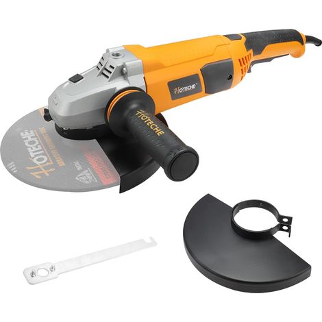 Meuleuse d'angle 2400 W 230 mm avec moteur en cuivre, Interrupteur autobloquant, démarrage en douceur, 6500 tr/min, fiche VDE, Jaune/noir (1/5)
