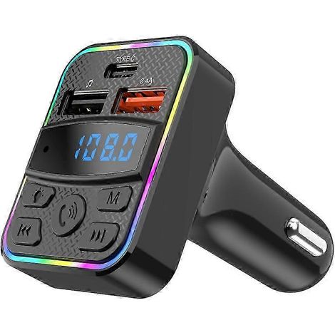 Émetteur radio FM sans fil Bluetooth de qualité supérieure avec adaptateur allume-cigare et chargeur USB (1/5)