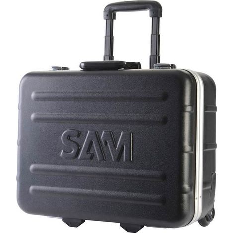 Sam Outillage – Valise trolley 43L en ABS – Dimensions L480 x H420 x l215mm – 2 roulettes et charnières en métal – Verrouillable par clé (1/3)