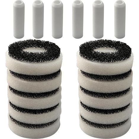 Lot de 6 filtres à charbon et en mousse compatibles avec tous les aquariums Biorb. Contient 10 filtres à charbon, 10 filtres en mousse et une pierre à air. (1/5)