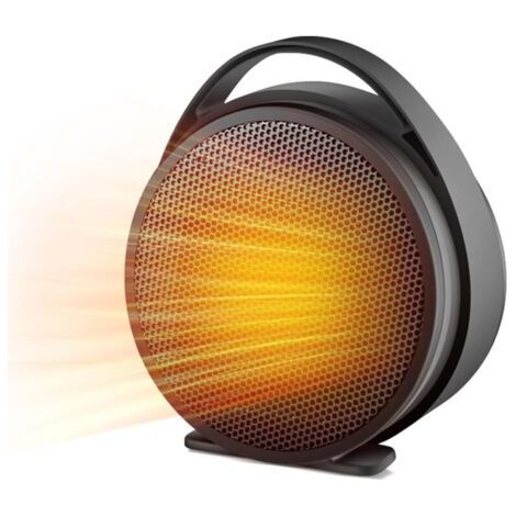 Chauffage soufflant 1000 W avec thermostat, élément chauffant électrique en céramique PTC, protection contre la surchauffe et le basculement, chauffage soufflant pour bureau à domicile (1/4)