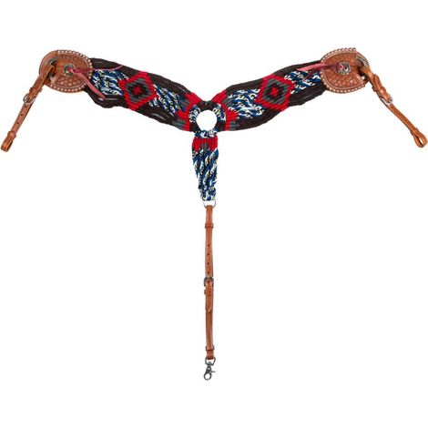 taglia unica, marrone Oliato: Pettorale western in cuoio con intreccio in lana mista modello Desert night (1/4)