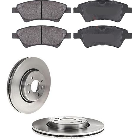 KIT FRENI ANTERIORI compatibile con RENAULT MEGANE II STATION WAGON (KM0/1) - DISCHI + PASTIGLIE OEM: P 68 034 , P 68 048 / 18317 , 16924 /SOSTITUZIONE DIRETTA/BASSA POLVERE/SILENZIOSO (1/5)