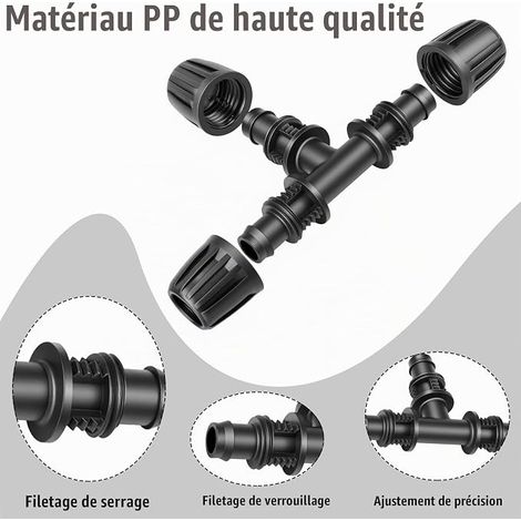 Barbed Tee Fittings 1/2 Inch to 1/4 Inch Micro Drip Garden Hose Fittings for Lawn Water Supply and Garden Irrigation (1/4)