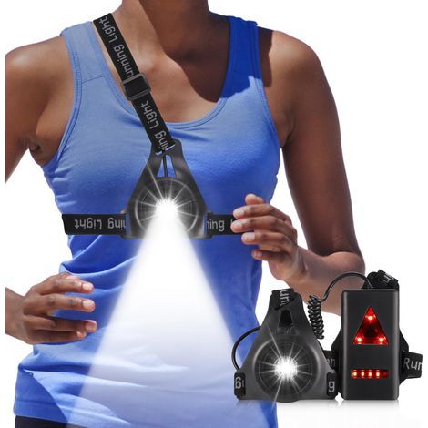 Lampe de Poitrine Rechargeable, 3 Modes Lampe de Course à Pied, Réglable 90 Angle Lampe de Course à LED pour Lumiere Running, la Course, Le Jogging, Le Camping, Sports Extérieur (1/5)