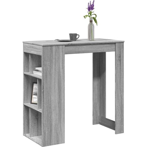 Bartisch mit Regal Grau Sonoma 102x50x103,5 cm Holzwerkstoff