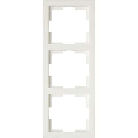 3-fach Rahmen / Schalterblende Modul in Cremeweiß, eckig (1/4)