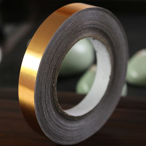 Nastro antimuffa per fughe di piastrelle in ceramica, nastro sigillante per fughe di piastrelle, striscia di lamina impermeabile, bordi argento e oro (S) (1/5)