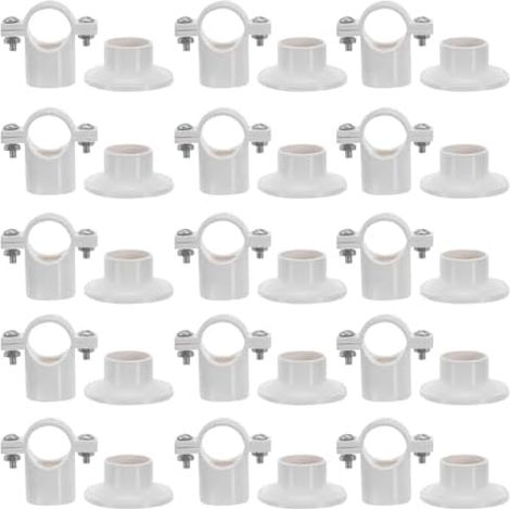 Lot de 30 Colliers Serrage en Plastique Blanc 20 MM pour Fixation Tuyaux d'Eau Clips Suspendre Robustes Anti-Vieillissement Plomberie Domestique Support Polyvalent - (1/5)
