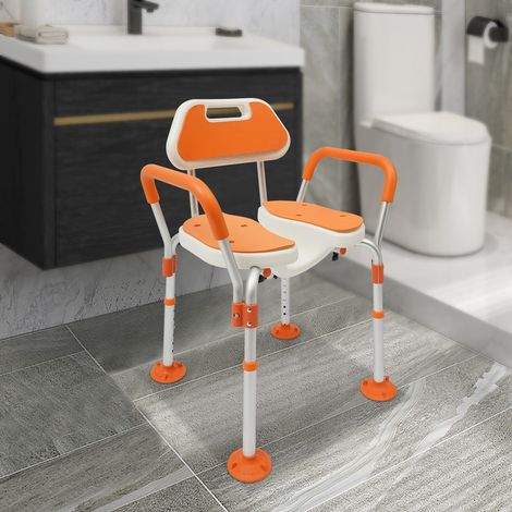 Chaise de douche Hauteur réglable Banc de douche Chaise de douche Grands pieds à ventouses antidérapants 125kg/275.58lbs (1/5)