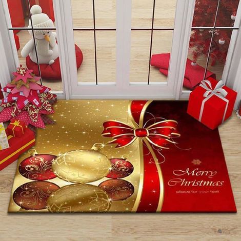 Weihnachtsteppich - 40 x 60 cm - ration - Fußmatte - Für Schlafzimmer, Flur, Wohnzimmer, Boden, Küche