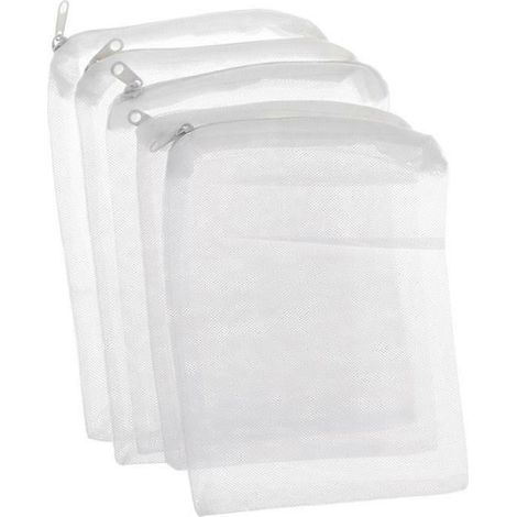 Lot de 5 sacs filtrants réutilisables pour aquarium, en filet, augmentant la solubilité de l'oxygène - 15 x 20 cm (1/5)