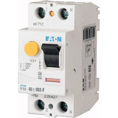 Eaton Interruptor diferencial (RCCB), 25A, 2p, 30mA, Tipo G/F, 187449