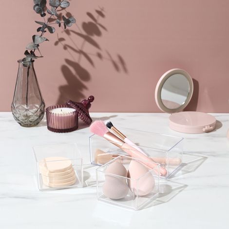 Lot de 3 Organisateurs Cosmétiques - COSMETIC CLUB - Modulables - Transparents (1/5)