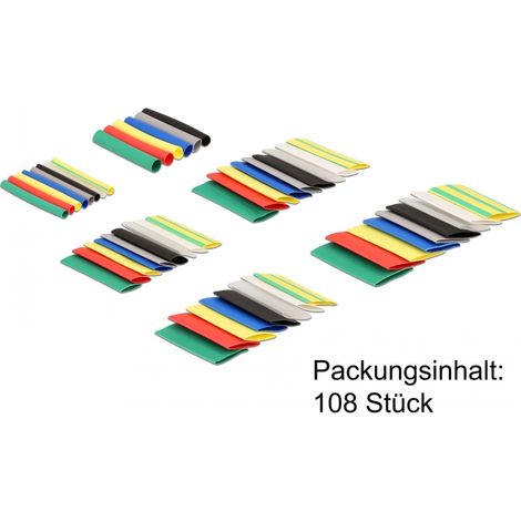 Delock Juego de tubos termorretrÃ¡ctiles 108 piezas de colores variados