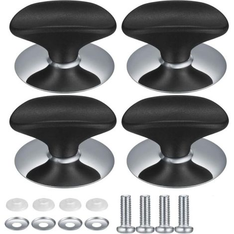4 Pièces Boutons de Couvercle Poele, Casserole Couvercle Boutons, Bouton de Remplacement de Couvercle Cuisine pour Couvercle Verre, Poignée de Casseroles et Poêles (1/5)